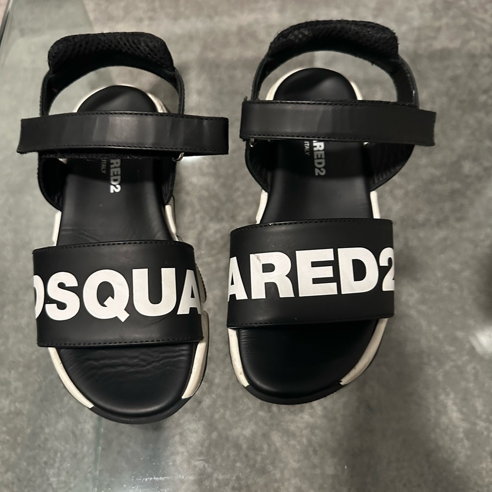 Dsquared2 kids logo print flat sandals